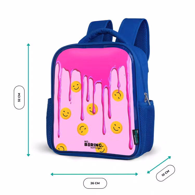 Kinderrugzak - Blauw - Verf - Smiley - Roze — 5