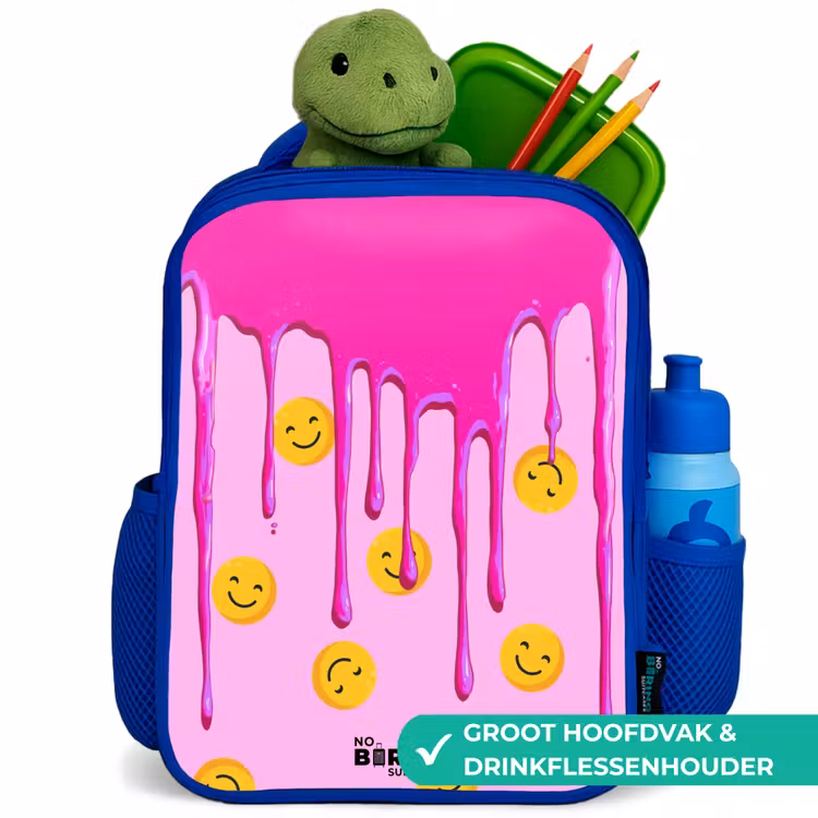 Kinderrugzak - Blauw - Verf - Smiley - Roze — 6