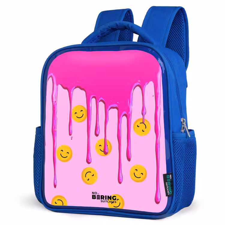Kinderrugzak - Blauw - Verf - Smiley - Roze — 7