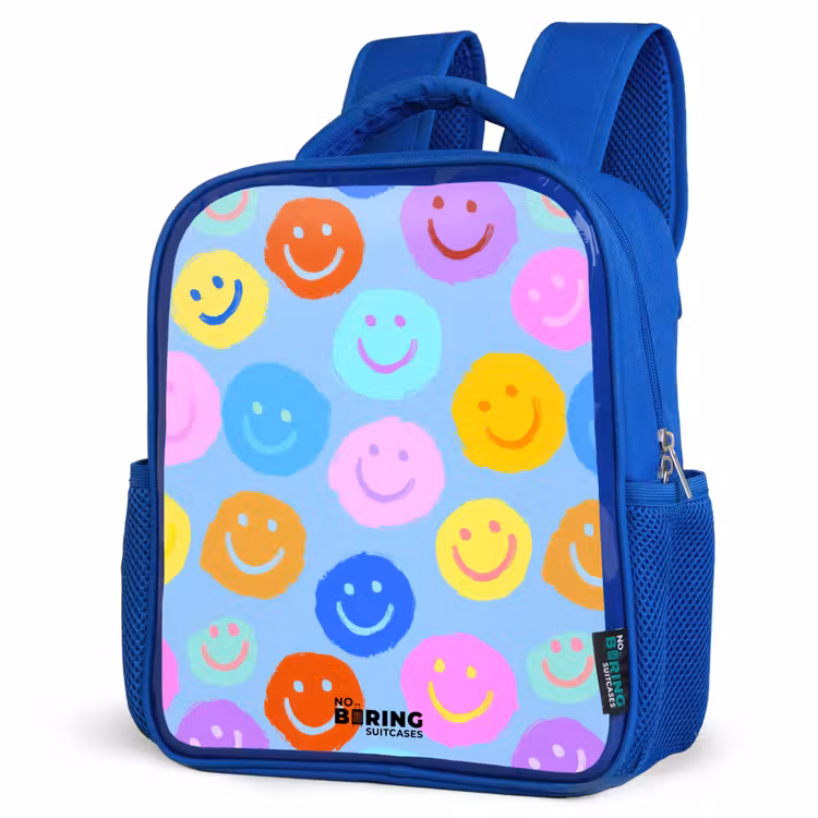 Kinderrugzak - Blauw - Vrolijk patroon van smileys — 7