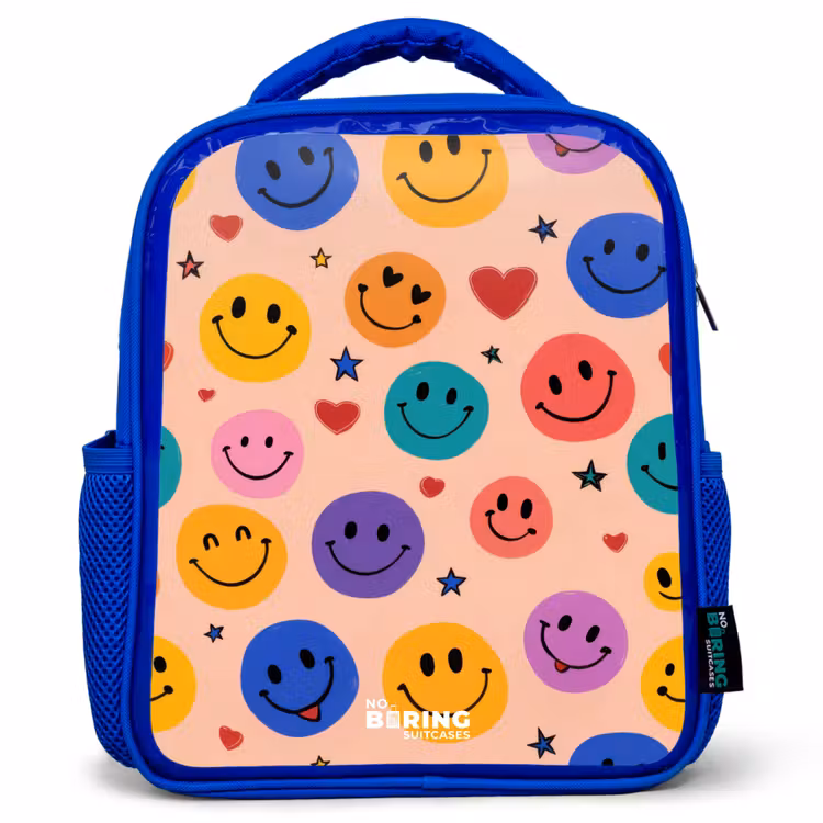 Kinderrugzak - Blauw - Vrolijk Smiley-patroon — 1