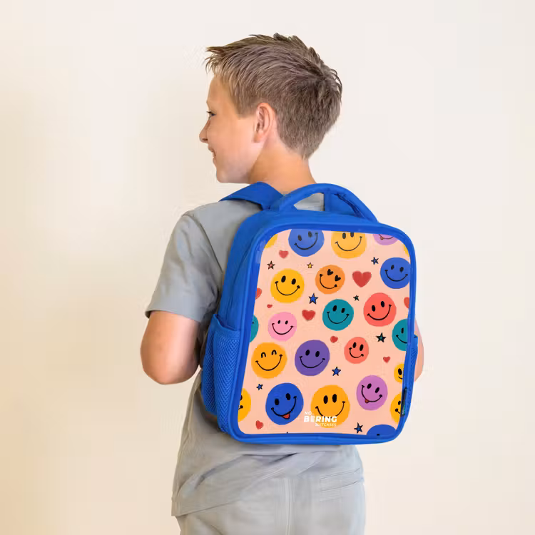 Kinderrugzak - Blauw - Vrolijk Smiley-patroon — 3