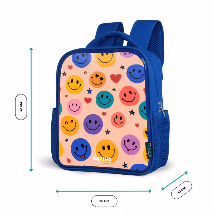 Kinderrugzak - Blauw - Vrolijk Smiley-patroon — 5