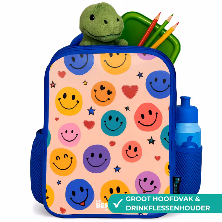 Kinderrugzak - Blauw - Vrolijk Smiley-patroon — 6