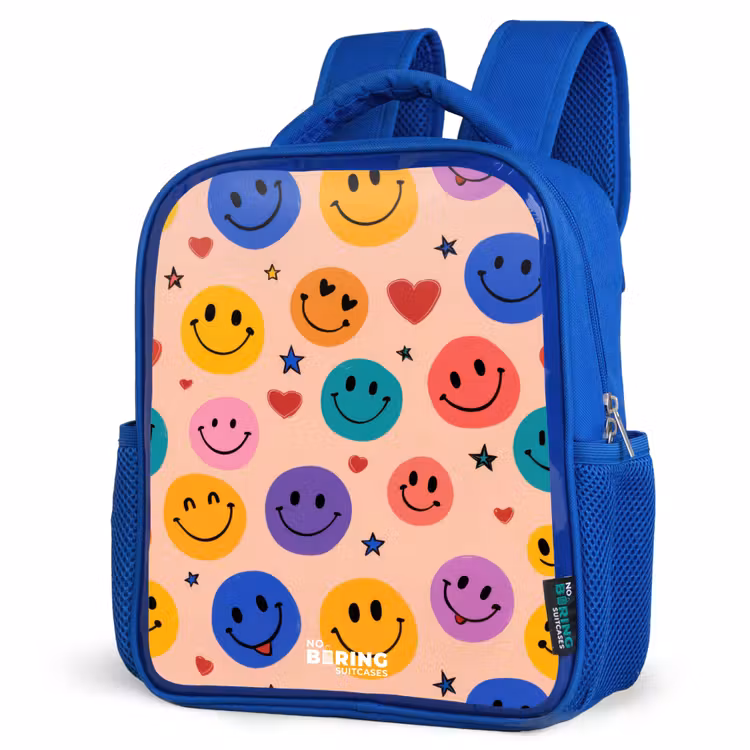 Kinderrugzak - Blauw - Vrolijk Smiley-patroon — 7