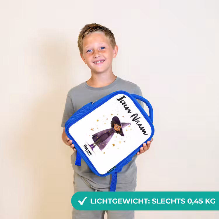 Kinderrugzak met naam - Blauw - De paarse tovenaarsmantel — 2