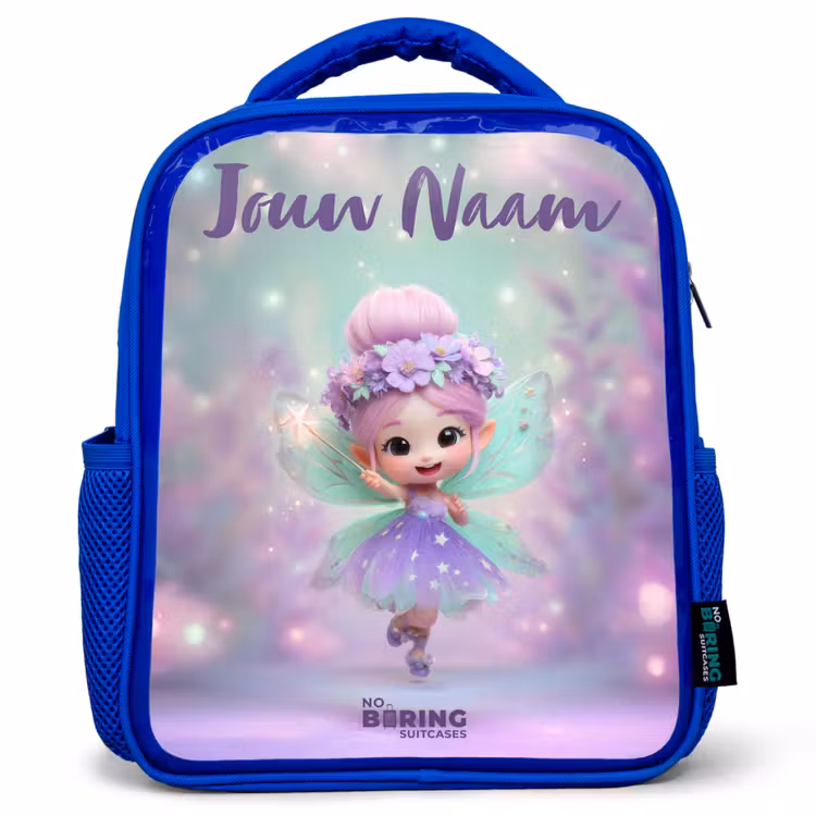 Kinderrugzak met naam - Blauw - Elf - Tover - Magisch — 1