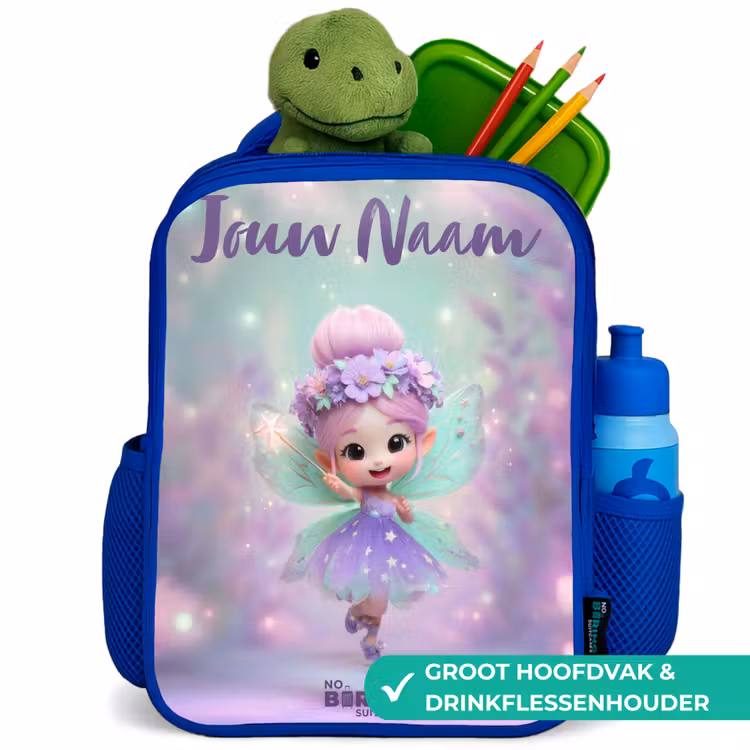 Kinderrugzak met naam - Blauw - Elf - Tover - Magisch — 6