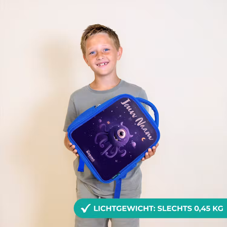 Kinderrugzak met naam - Blauw - Kosmisch tentakelmonster â 2