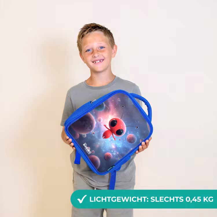 Kinderrugzak - Blauw - Rood Ruimtewezen in Kosmische Dans — 2