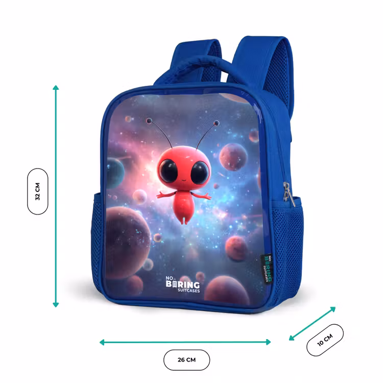 Kinderrugzak - Blauw - Rood Ruimtewezen in Kosmische Dans — 5