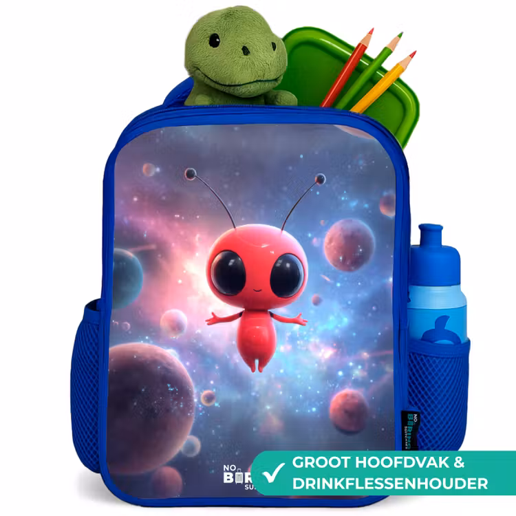 Kinderrugzak - Blauw - Rood Ruimtewezen in Kosmische Dans — 6
