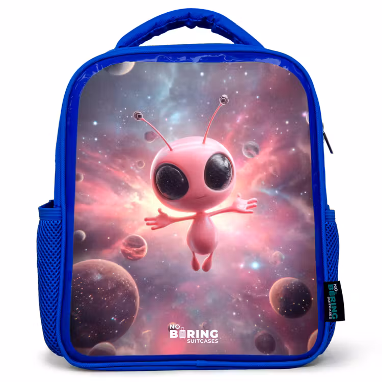 Kinderrugzak - Blauw - Roze Alien in Sterrennevel — 1