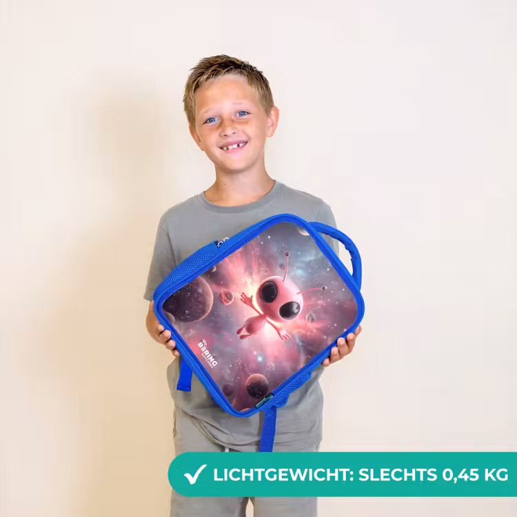 Kinderrugzak - Blauw - Roze Alien in Sterrennevel — 2