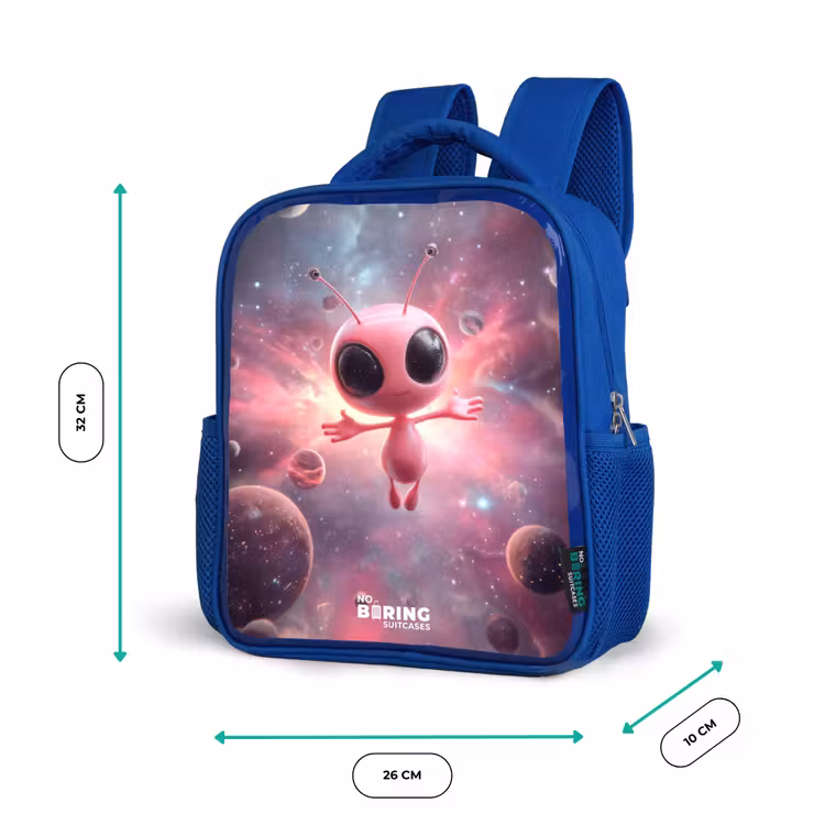 Kinderrugzak - Blauw - Roze Alien in Sterrennevel — 5