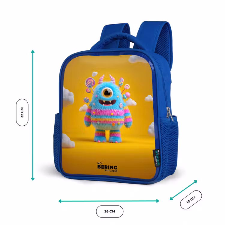 Kinderrugzak - Blauw - Snoep - Monster - Regenboog — 5