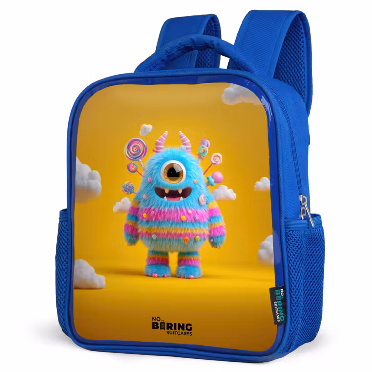 Kinderrugzak - Blauw - Snoep - Monster - Regenboog — 7
