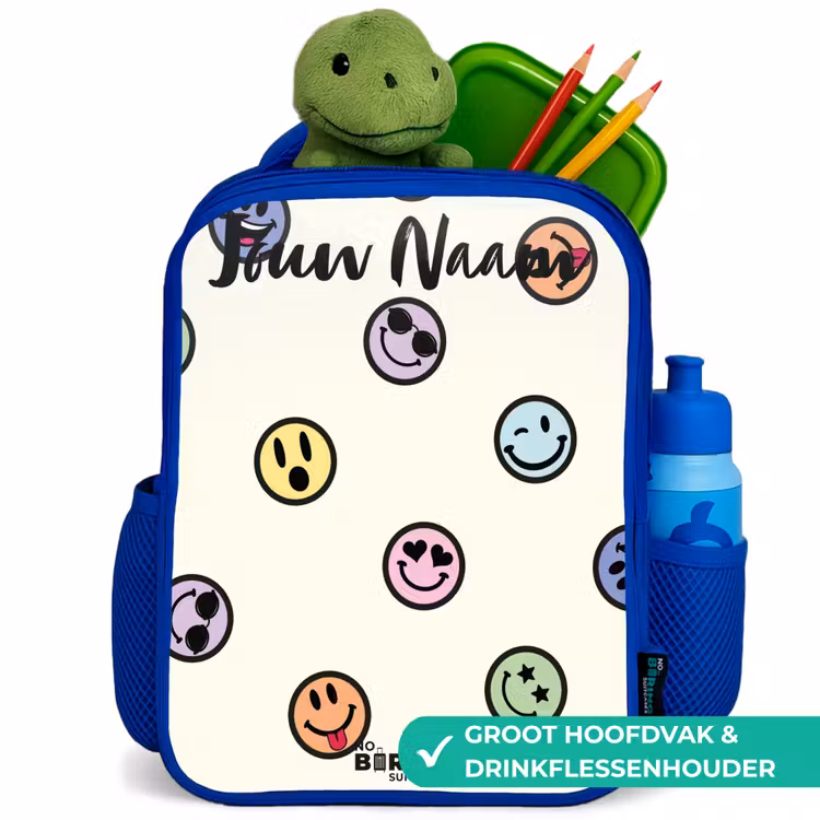 Kinderrugzak met naam - Blauw - Speelse smiley-mix — 6