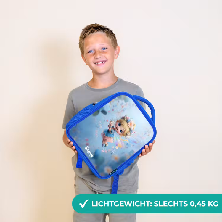 Kinderrugzak - Blauw - Vlinderfee in Bloemenlucht — 2