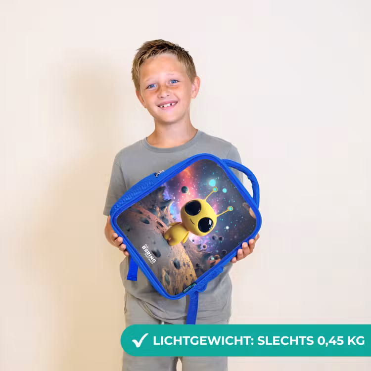 Kinderrugzak - Blauw - Vrolijk buitenaards wezentje — 2