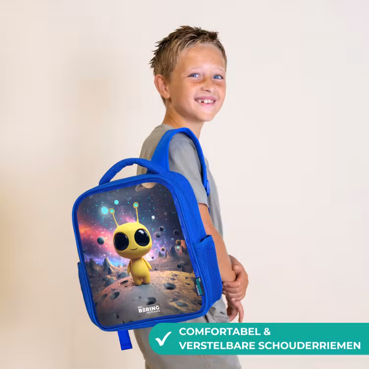 Kinderrugzak - Blauw - Vrolijk buitenaards wezentje — 4