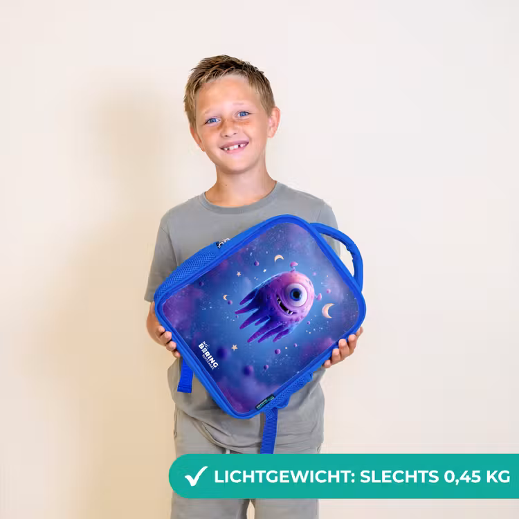 Kinderrugzak - Blauw - Vrolijk paarsoog in de ruimte — 2