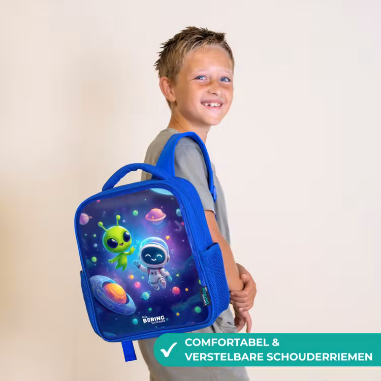 Kinderrugzak - Blauw - Vrolijke Ontmoeting in de Ruimte — 4