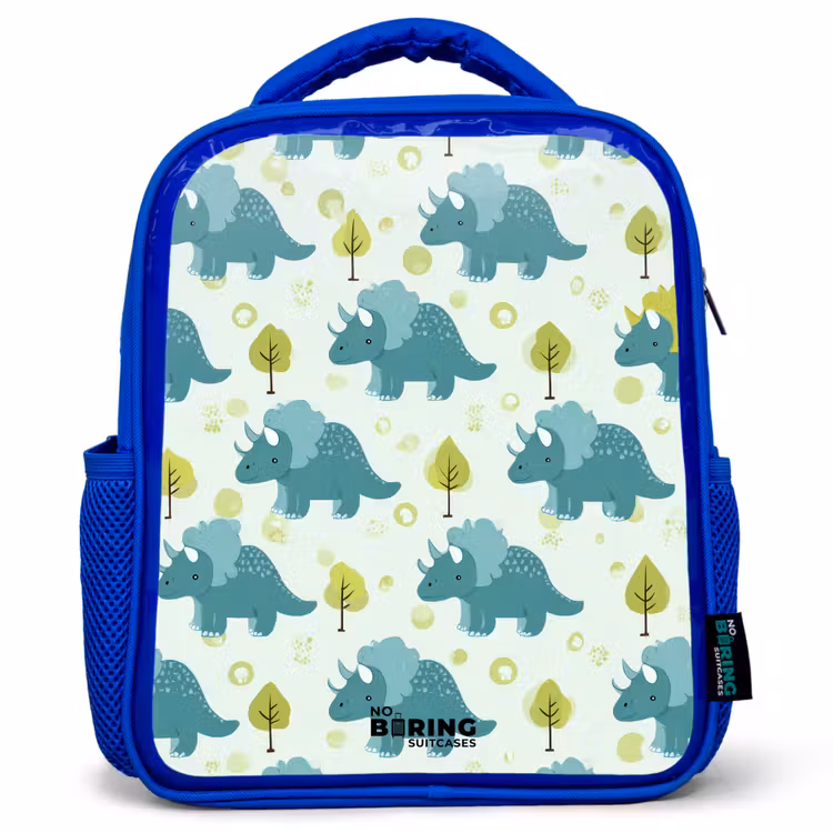 Kinderrugzak - Blauw - Dinos - Patroon - Natuur — 1