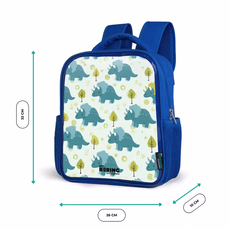Kinderrugzak - Blauw - Dinos - Patroon - Natuur — 5