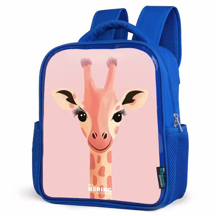 Kinderrugzak - Blauw - Giraffe - Wimpers - Minimalistisch - Roze — 7