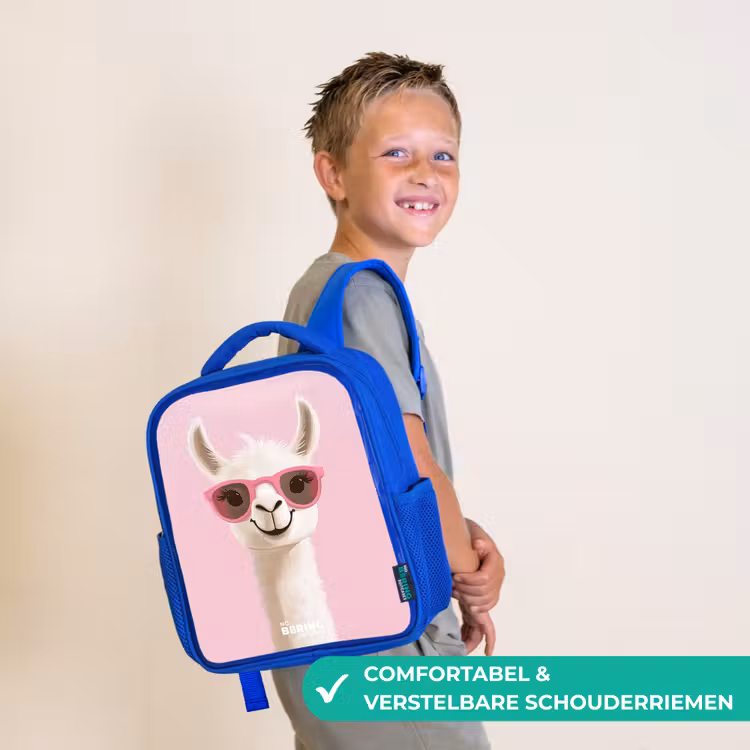 Kinderrugzak - Blauw - Lama - Wit - Zonnebril - Wimpers — 4