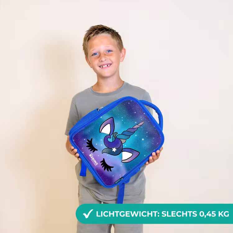 Kinderrugzak - Blauw - Paarse eenhoorn — 2