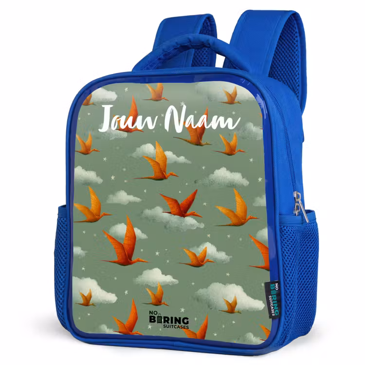 Kinderrugzak met naam - Blauw - Patroon - Dino - Pterosaurussen — 7