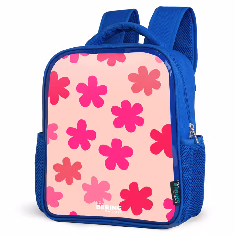 Kinderrugzak - Blauw - Roze bloemen — 7