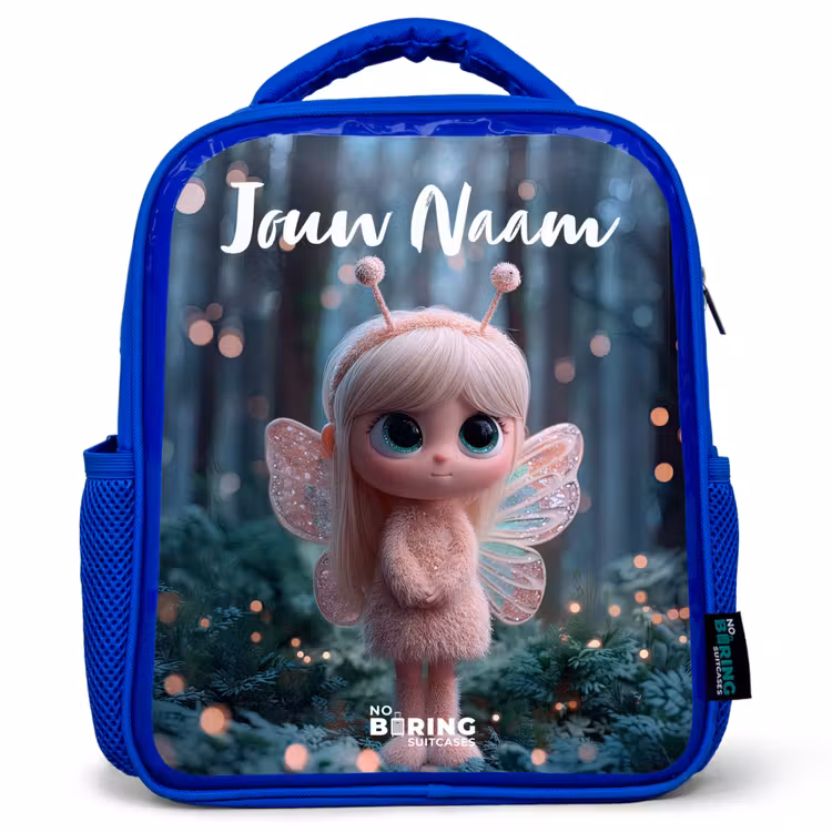 Kinderrugzak met naam - Blauw - Fairy - Bos - Glitters — 1
