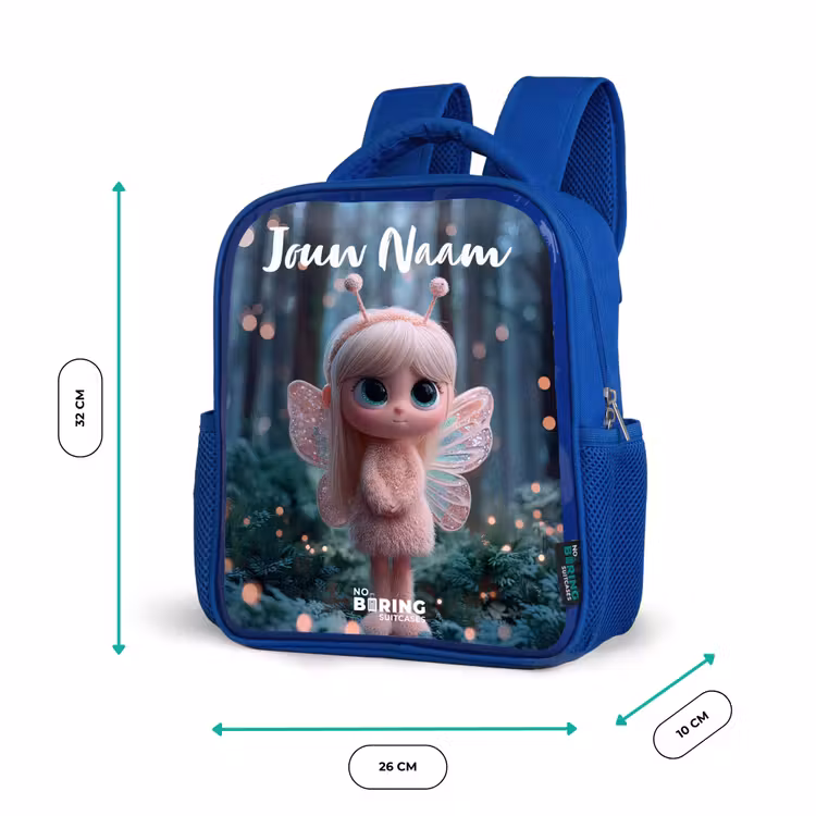 Kinderrugzak met naam - Blauw - Fairy - Bos - Glitters — 5