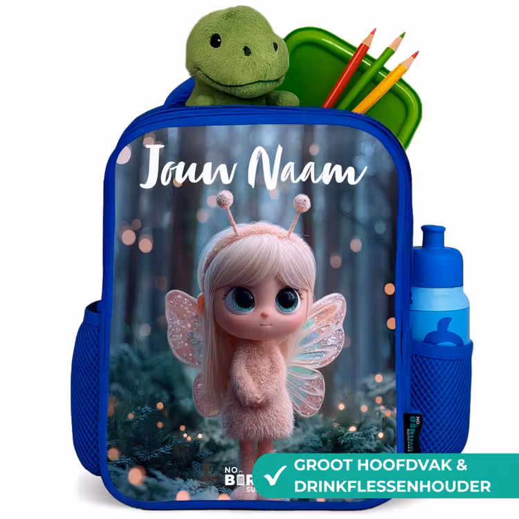 Kinderrugzak met naam - Blauw - Fairy - Bos - Glitters — 6