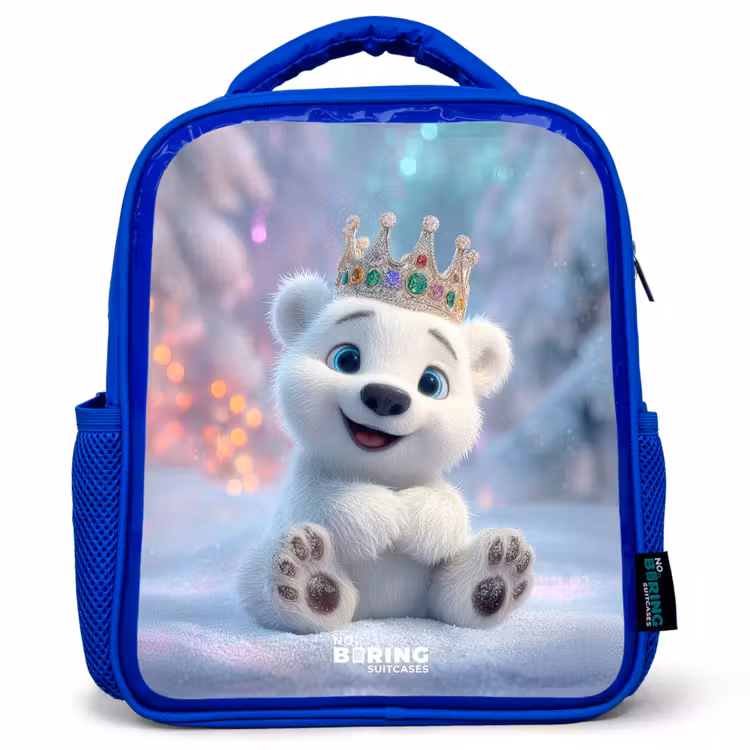 Kinderrugzak - Blauw - IJsbeer - Kroon - Winter — 1