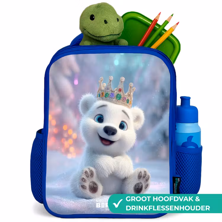 Kinderrugzak - Blauw - IJsbeer - Kroon - Winter — 6
