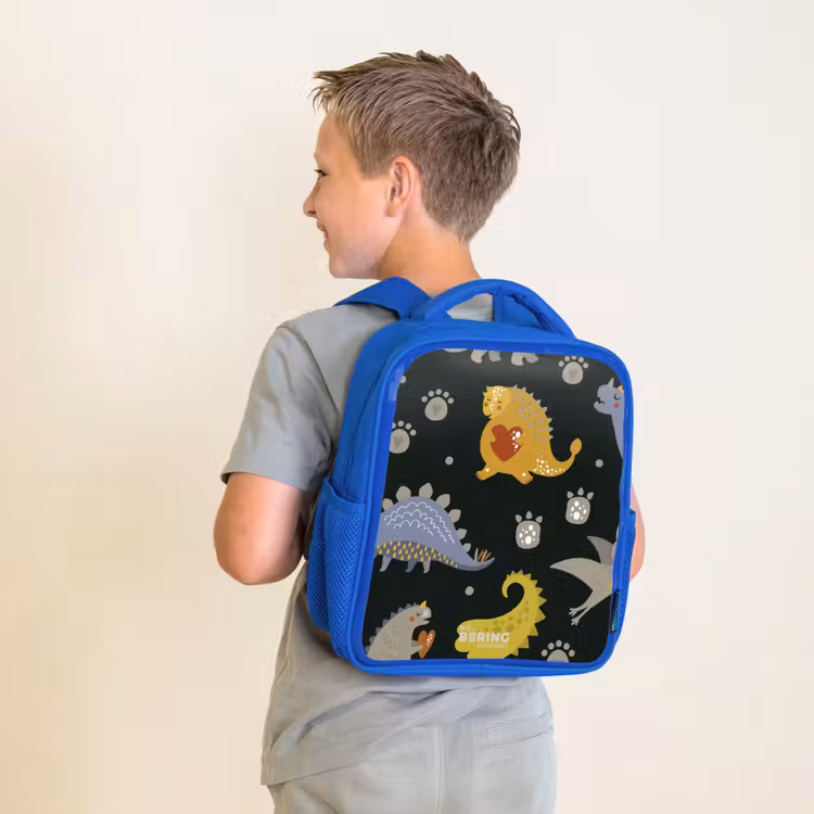 Kinderrugzak - Blauw - Liefdevolle dinosaurus — 3