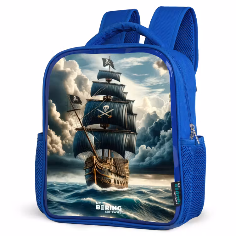 Kinderrugzak - Blauw - Piratenschip op een woeste zee — 7