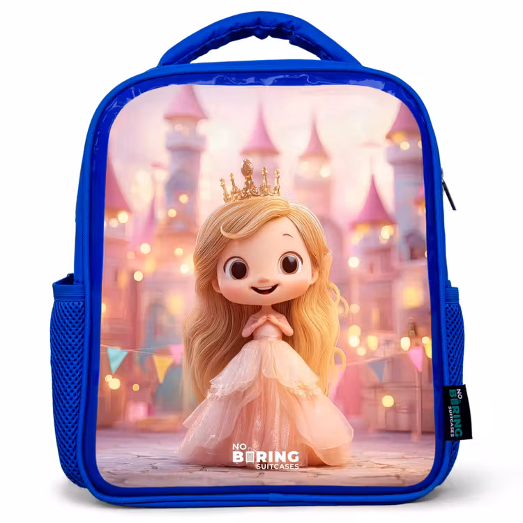 Kinderrugzak - Blauw - Prinses - Roze - Kasteel — 1