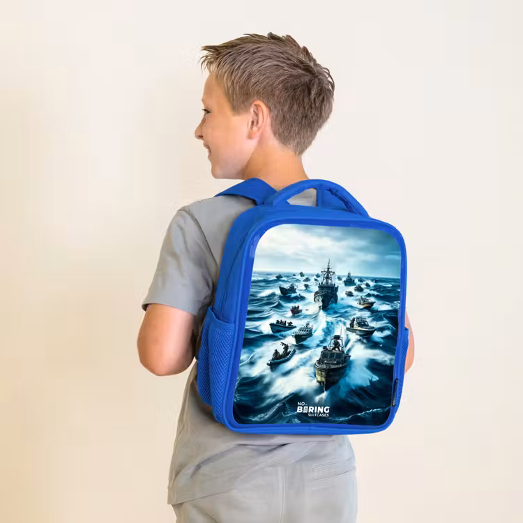 Kinderrugzak - Blauw - Schepen in de zee — 3