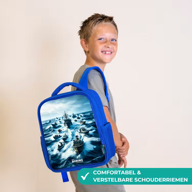 Kinderrugzak - Blauw - Schepen in de zee — 4