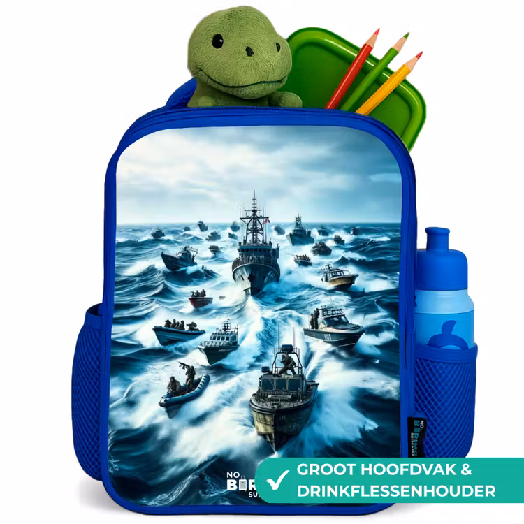 Kinderrugzak - Blauw - Schepen in de zee — 6