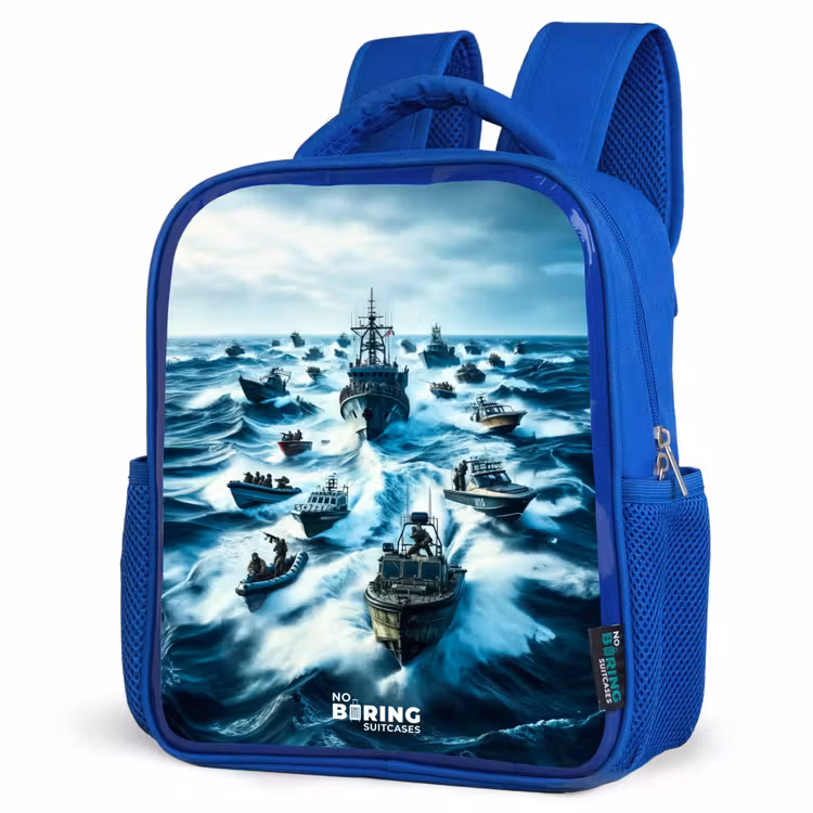 Kinderrugzak - Blauw - Schepen in de zee — 7