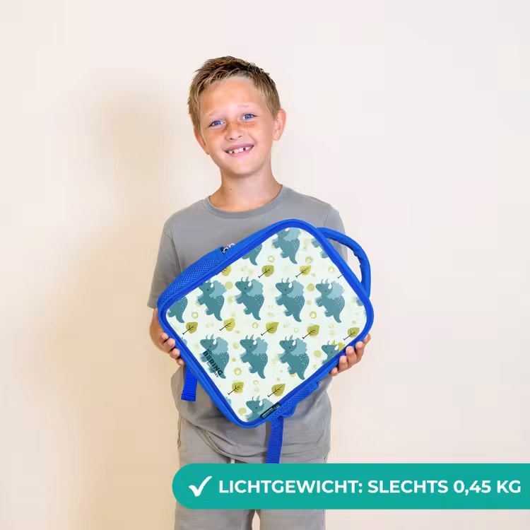 Kinderrugzak - Blauw - Triceratopsen tussen boompjes — 2
