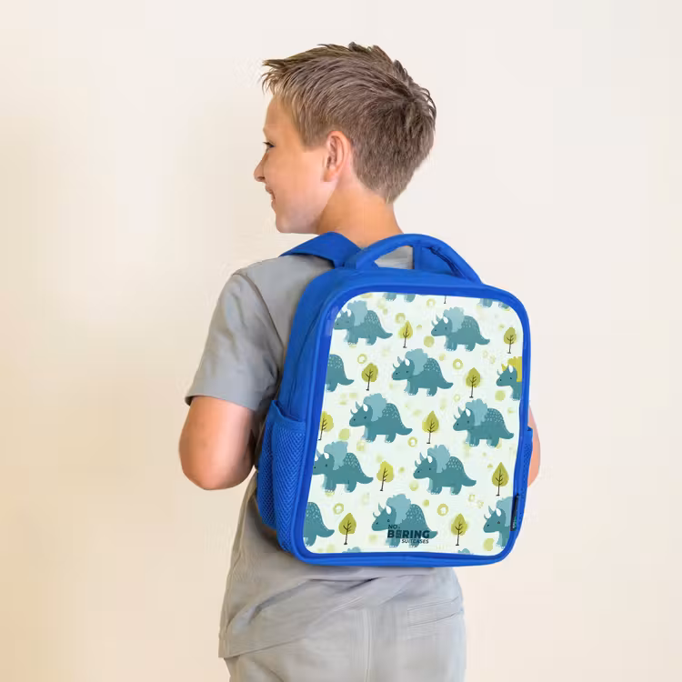 Kinderrugzak - Blauw - Triceratopsen tussen boompjes — 3