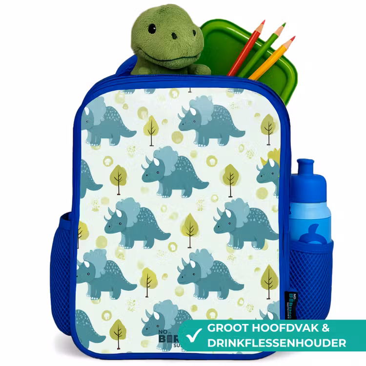 Kinderrugzak - Blauw - Triceratopsen tussen boompjes — 6