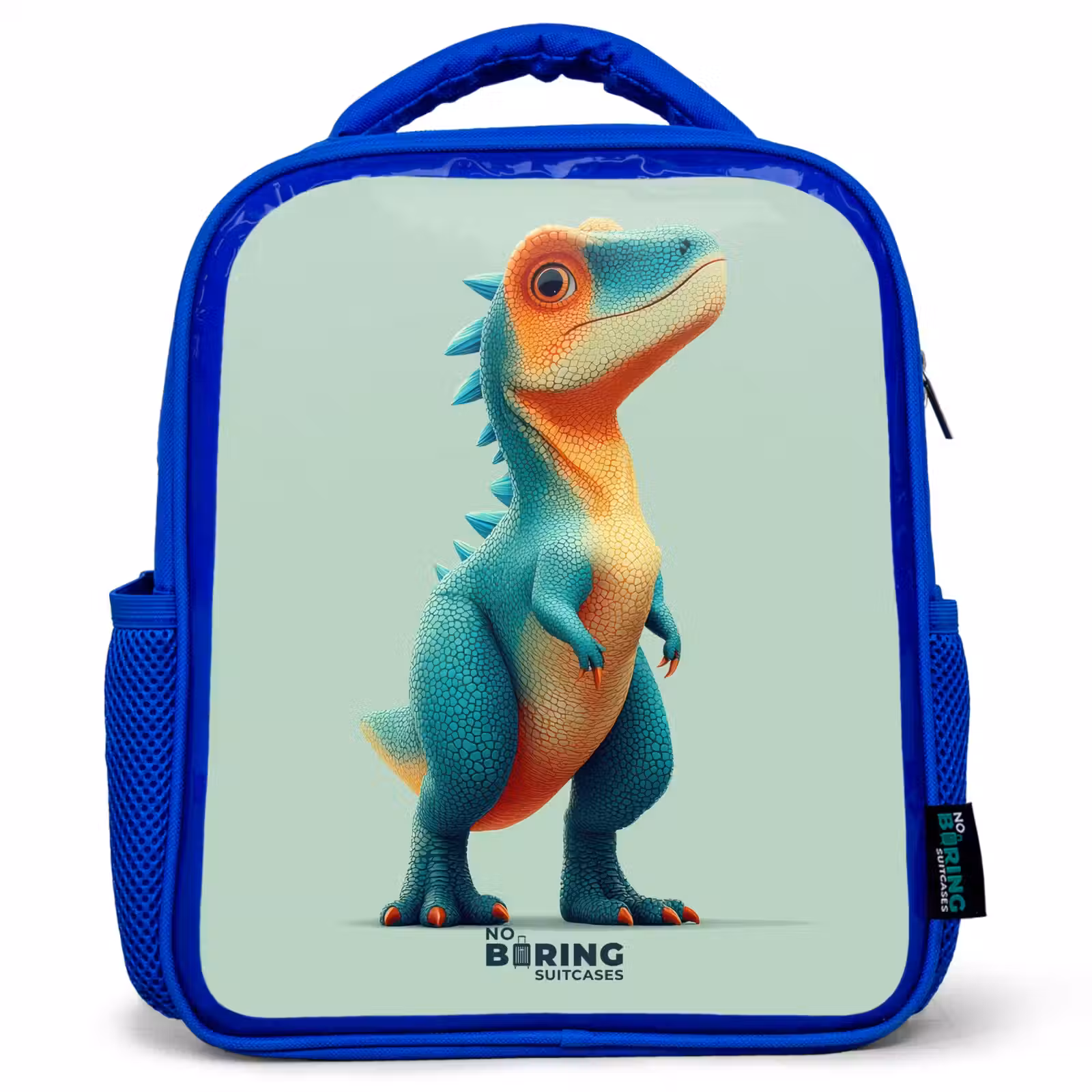 Kinderrugzak - Blauw - Stoere dino met grote ogen — 1